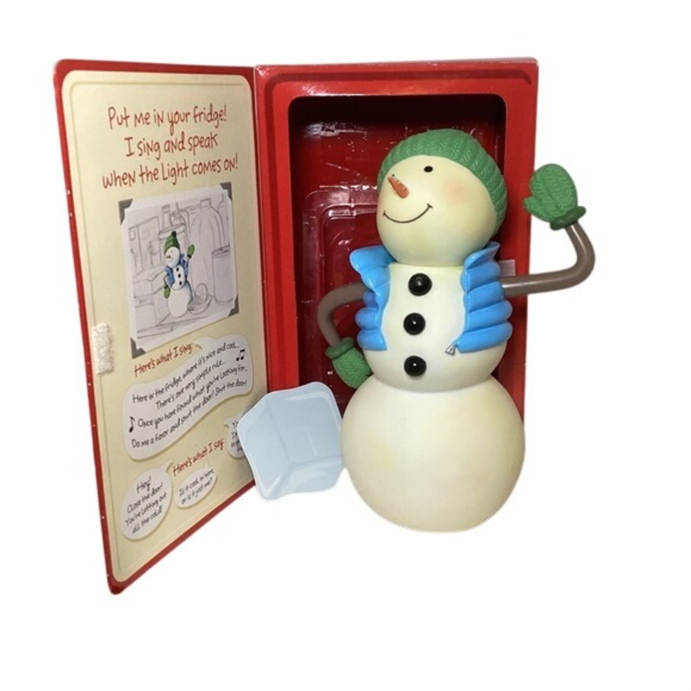 Hallmark Fun-in-the-Fridge Snowman Singing Speaking Motion Activated 2009 Toy 8"